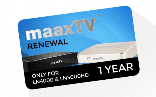 MAAXTV LN4000/5000 - 1 Year Renewal Card / PIN